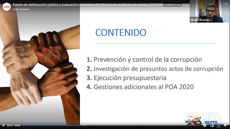 Rendición de cuentas 2020 Quito Honesto