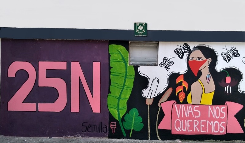 Mural UMSS y colectivo Semilla Muralista