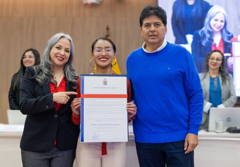 Concejo Metropolitano reconoce el trabajo y los sueños de Samay Benítez